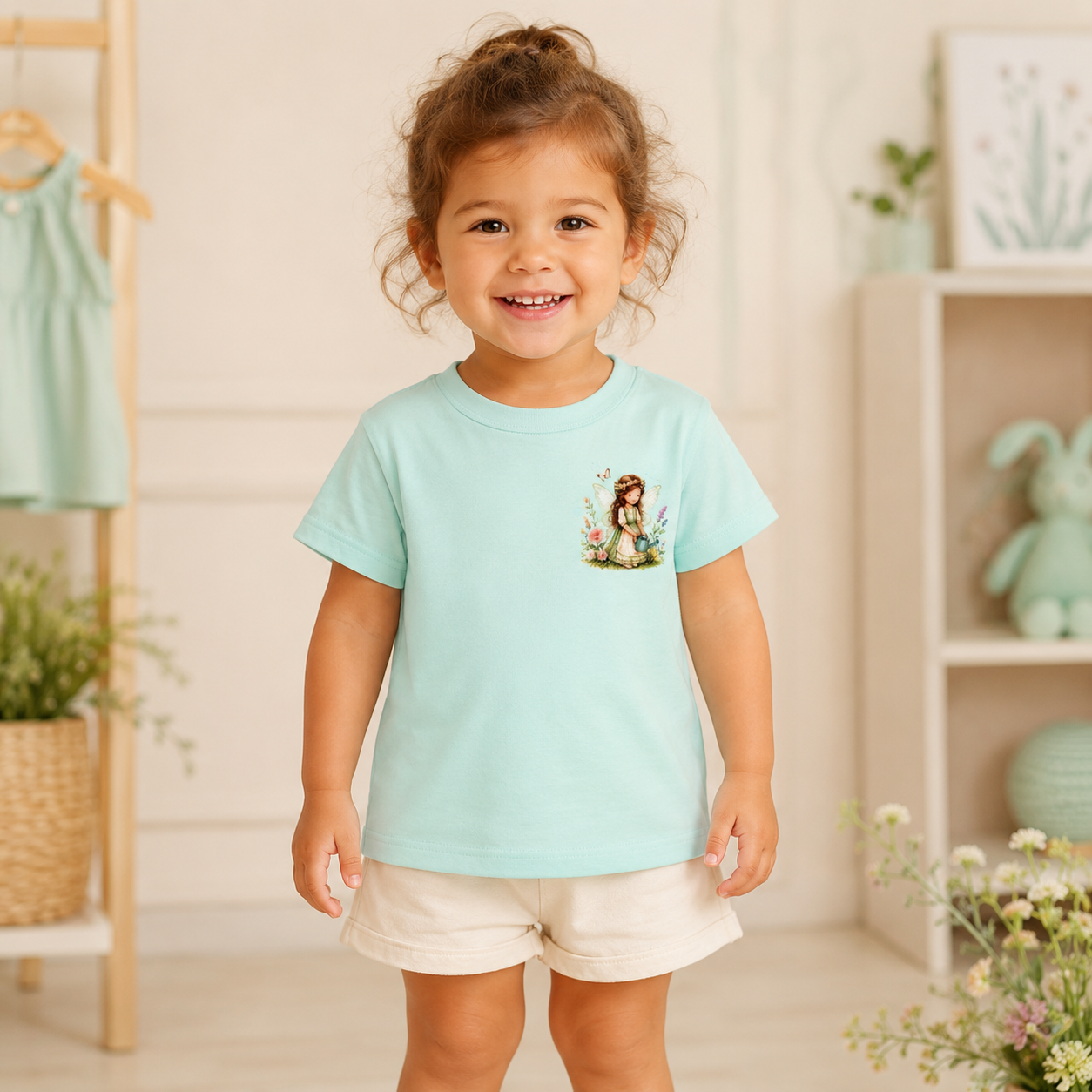 Camiseta Infantil Menina com Fadinha Delicada - Coleção Reino das Fadas