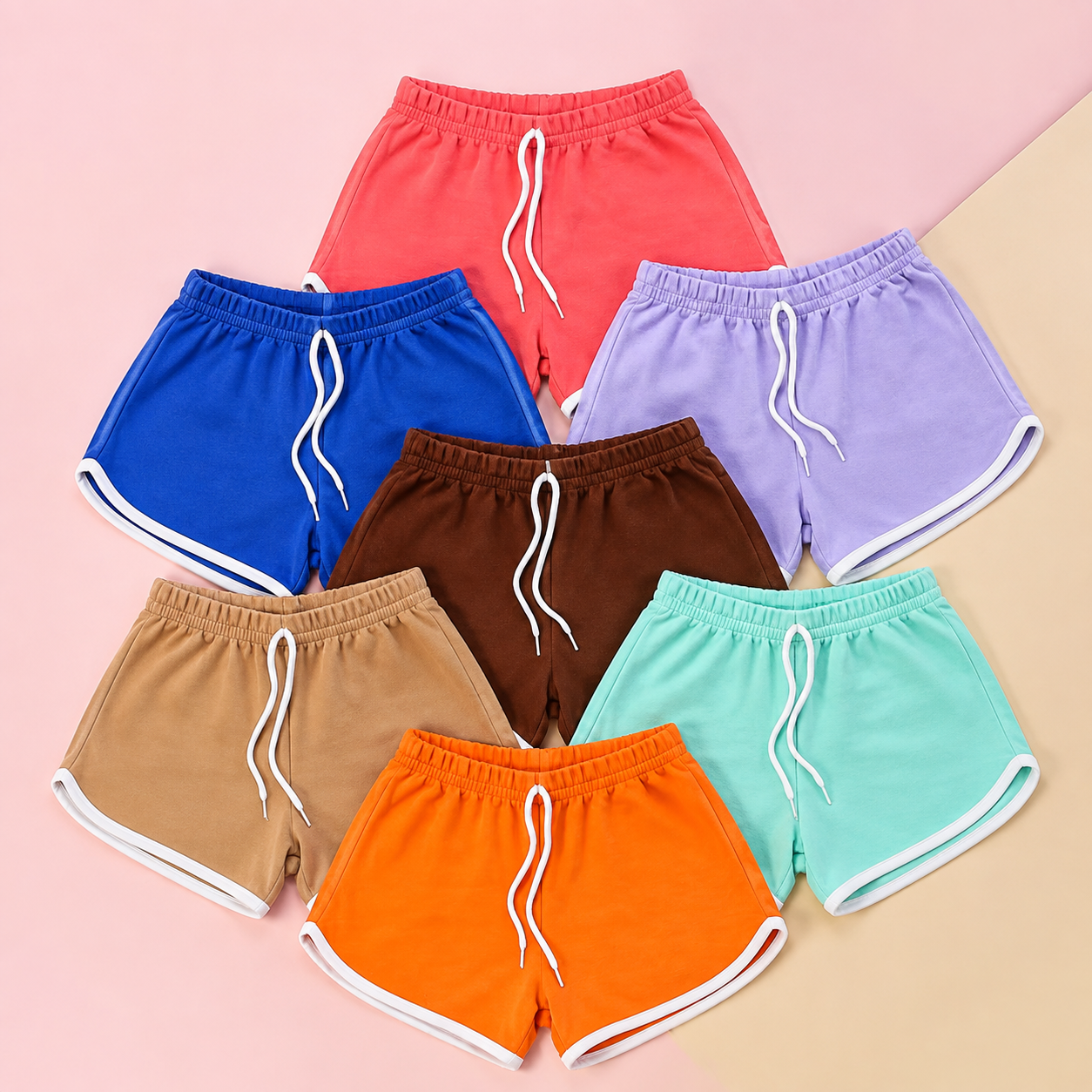 Short Infantil Menina Moletinho Esportivo Retrô com Cós Elástico