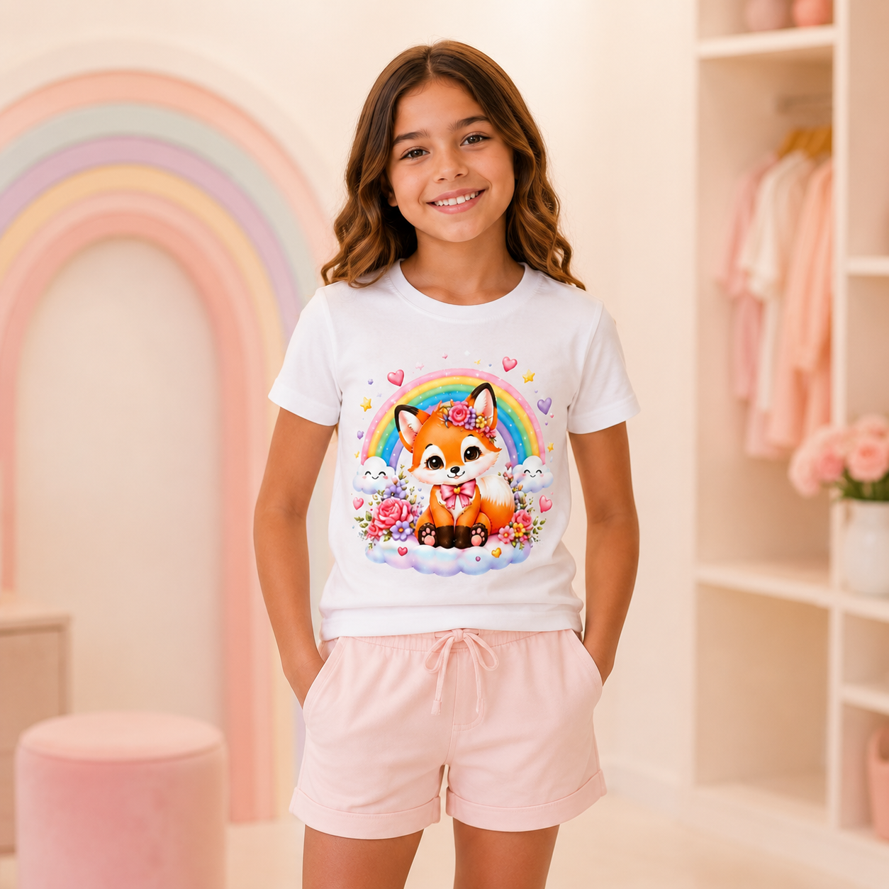 Camiseta Juvenil Feminina Nena - Panda, Urso e Raposa
