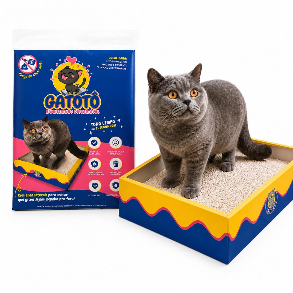 Caixa de Areia para Gato Descatável CatMyPet Portátil Gatoto