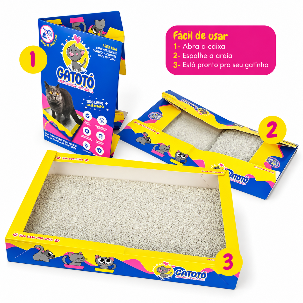 Caixa de Areia para Gato Descatável CatMyPet Portátil Gatoto