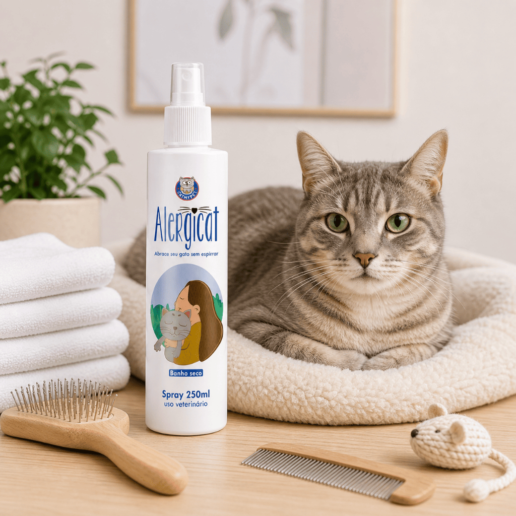 Banho a Seco Para Gatos Alergicat Loção Antialérgica 250 ml CatMyPet