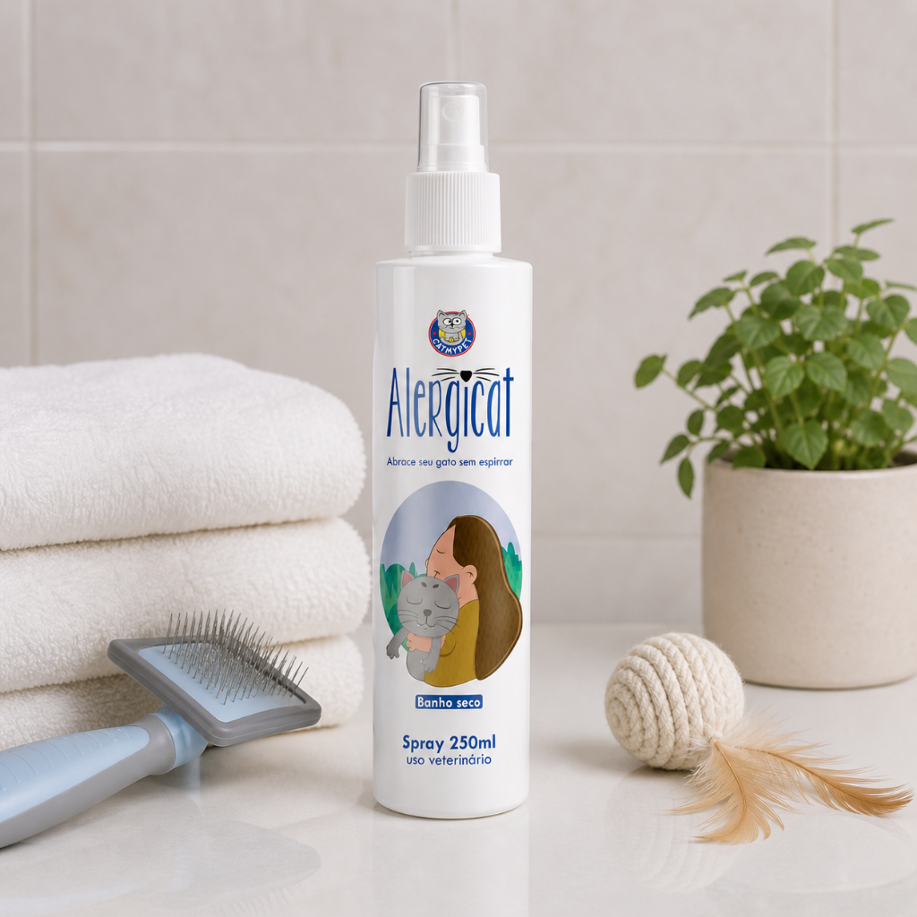 Banho a Seco Para Gatos Alergicat Loção Antialérgica 250 ml CatMyPet