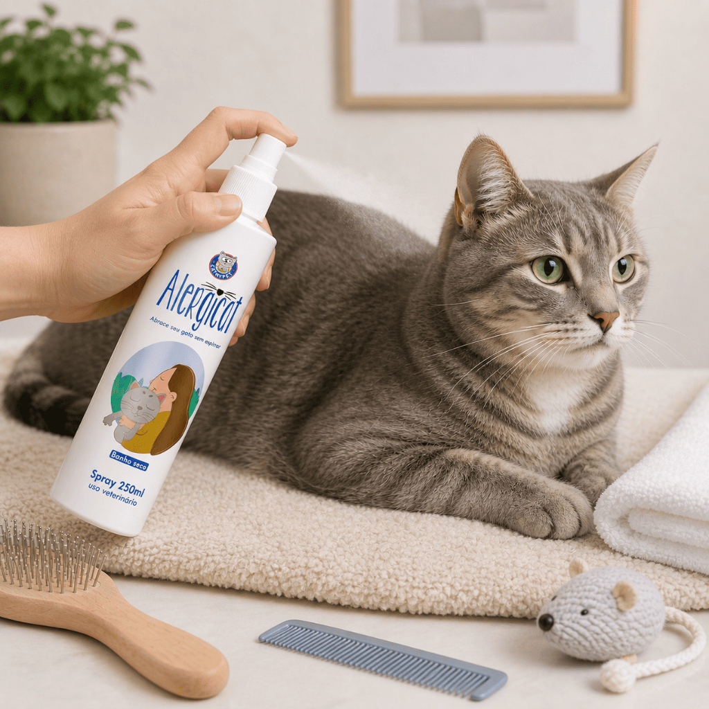 Banho a Seco Para Gatos Alergicat Loção Antialérgica 250 ml CatMyPet
