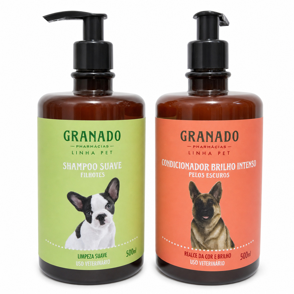 Kit Granado Pet Shampoo Filhote e Condicionador Pelos Escuro