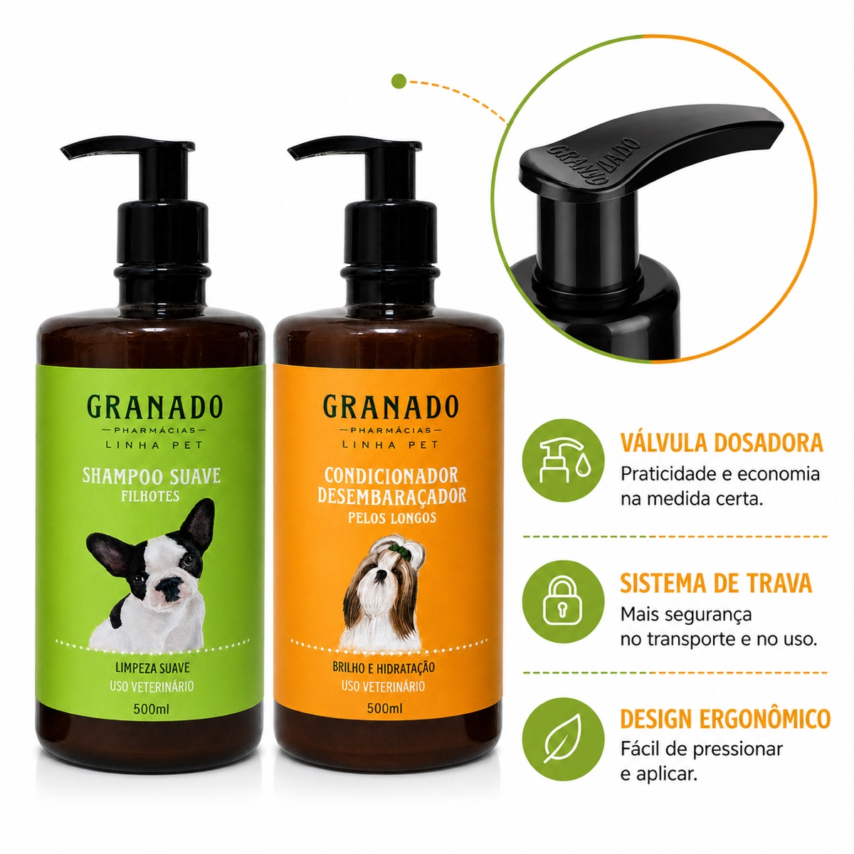 Kit Granado Pet Shampoo Filhotes + Condicionador Desembaraçador 500ml