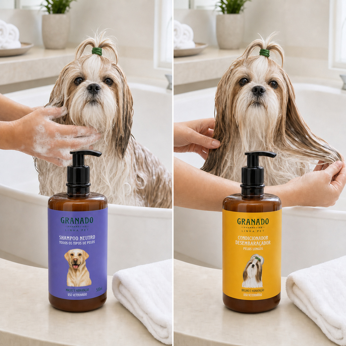 Kit Granado Pet Shampoo Neutro Condicionador Desembaraçador