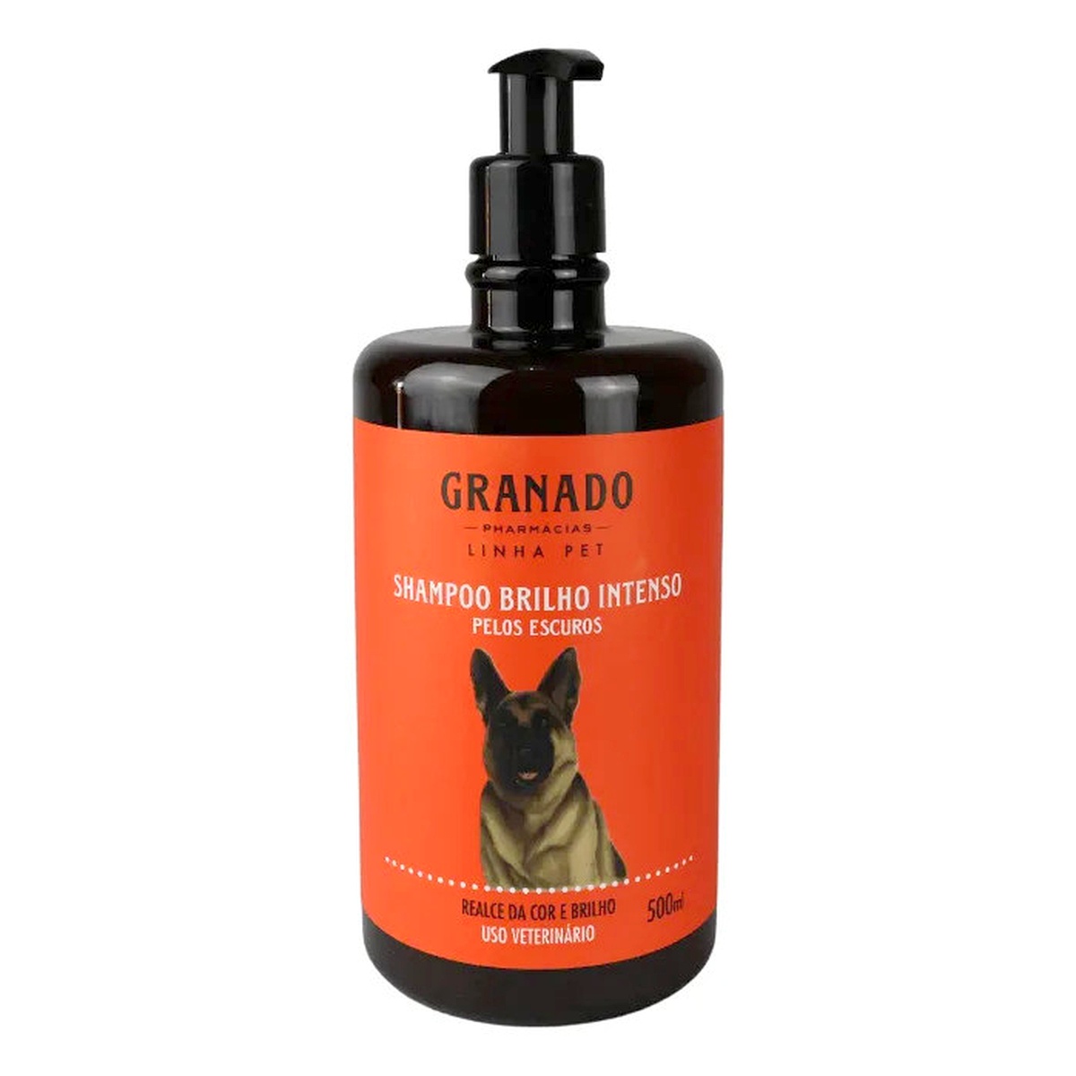 Kit Shampoo Granado  Pelos Escuros Pet 500ml  + Escova Banho Cães