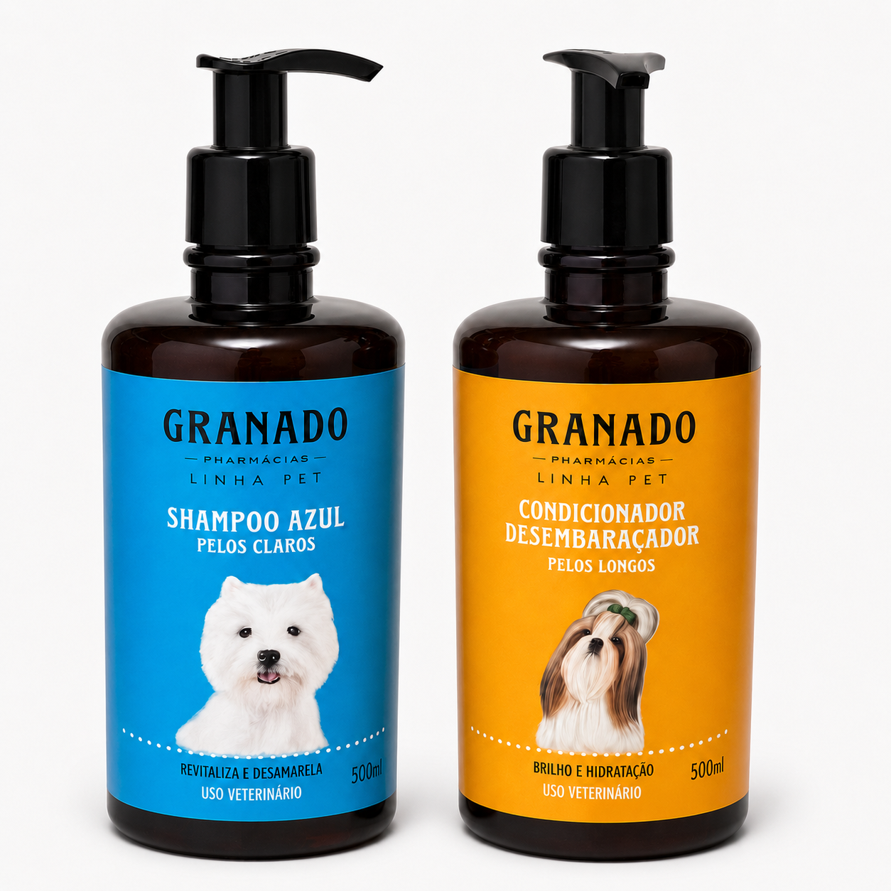 Kit Shampoo Pelos Claros + Condicionador Desembaraçador Pet
