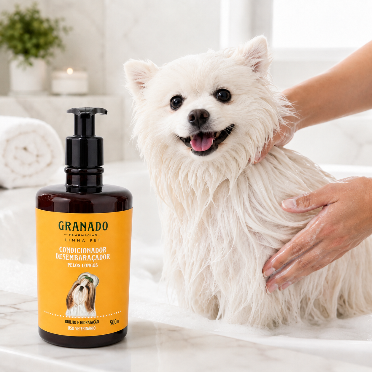 Kit Shampoo Pelos Claros + Condicionador Desembaraçador Pet