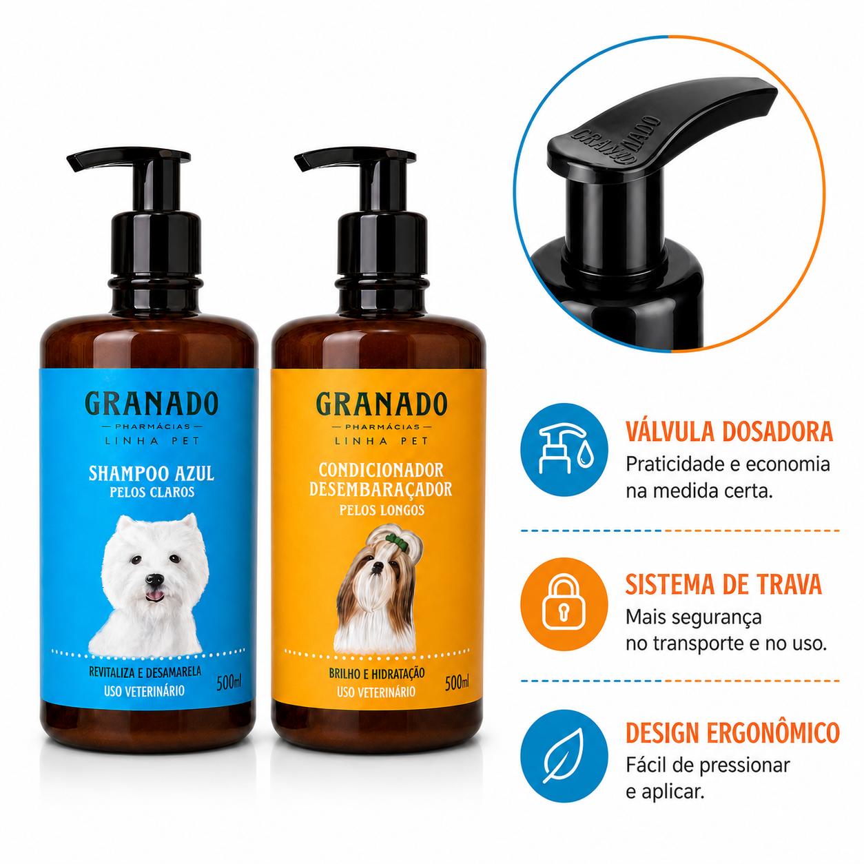 Kit Shampoo Pelos Claros + Condicionador Desembaraçador Pet