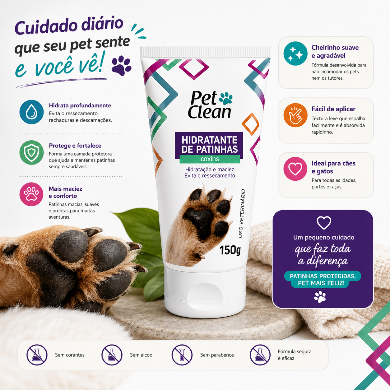 HIDRATANTE DE PATINHA PET CLEAN 150 ML