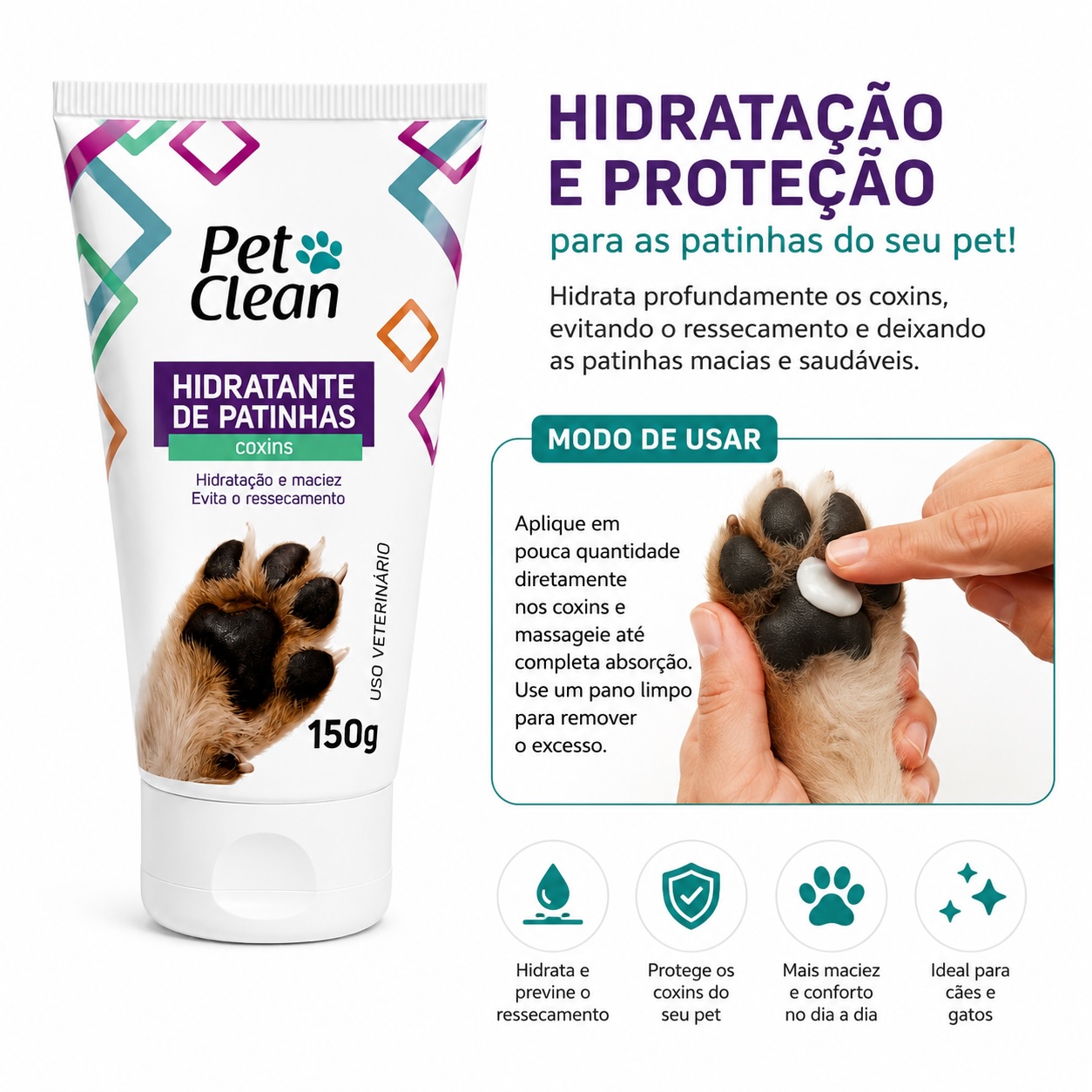 HIDRATANTE DE PATINHA PET CLEAN 150 ML