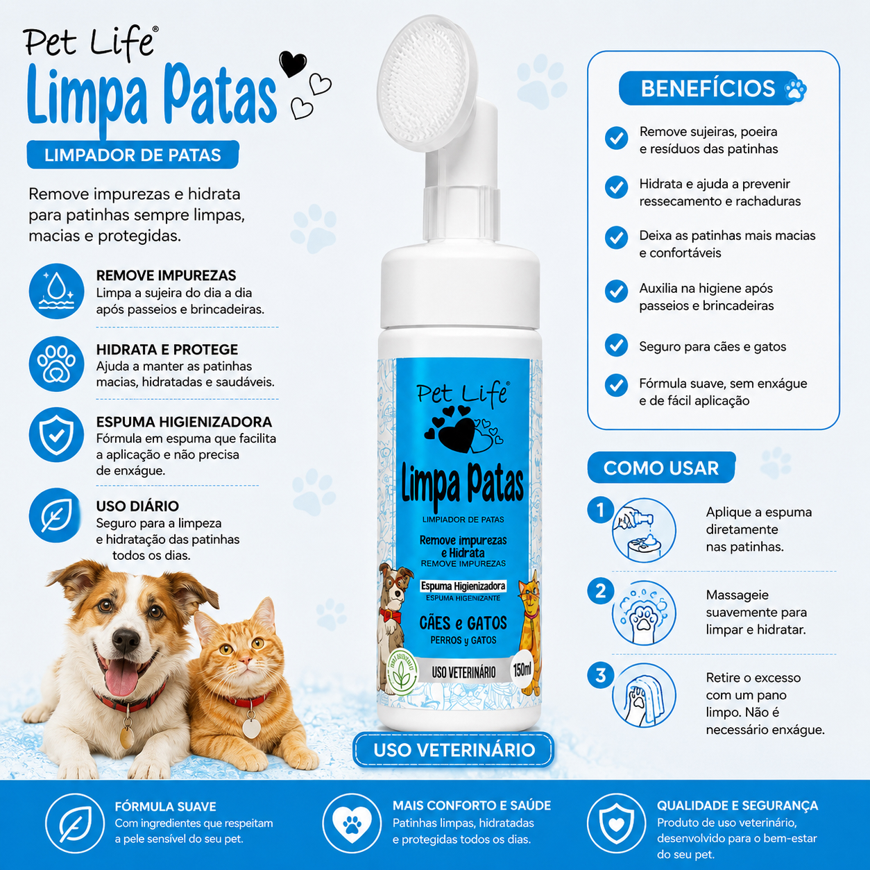Kit Limpa Patas + Hidratante de Patas