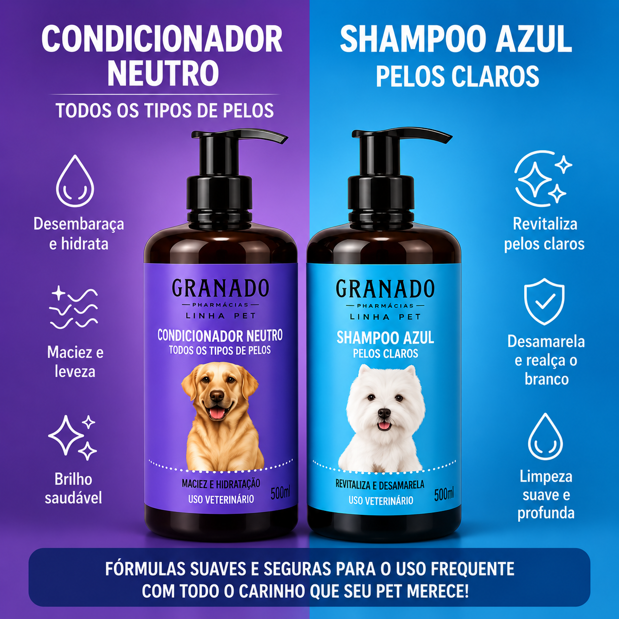 Kit Granado Shampoo Azul Pelos Claros + Condicionador Neutro