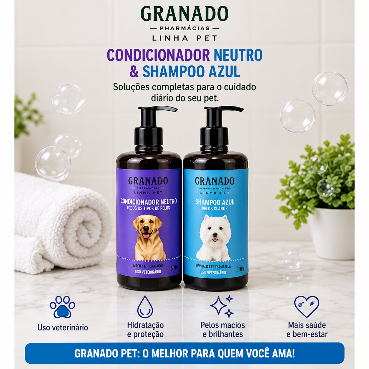 Kit Granado Shampoo Azul Pelos Claros + Condicionador Neutro