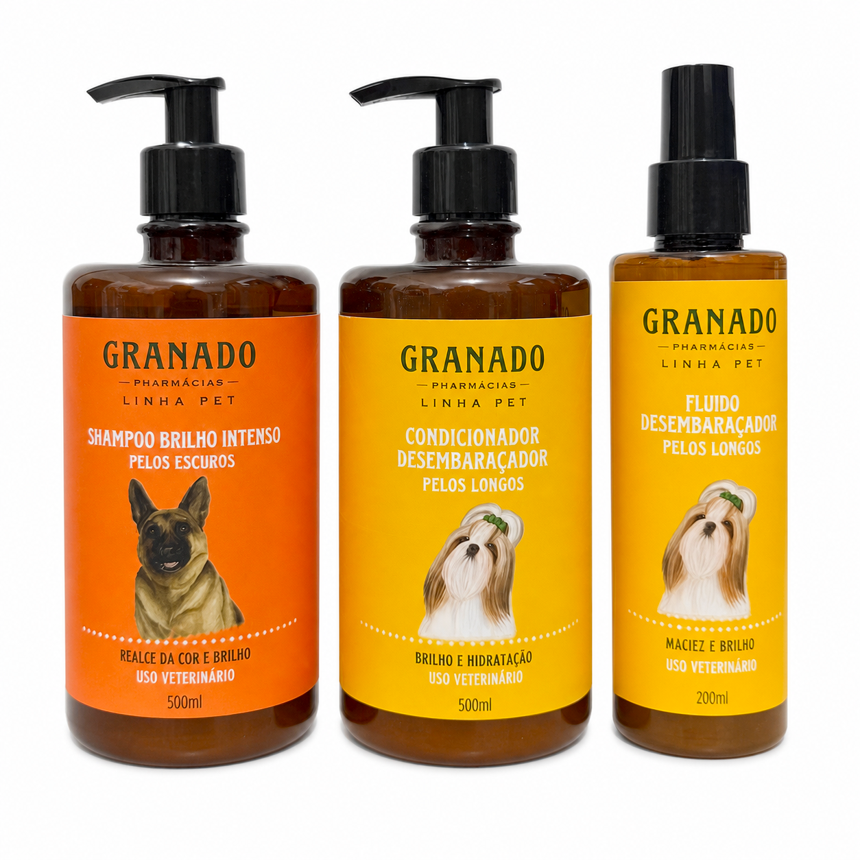 Shampoo Pet Pelo Escuro Condicionador Fluido Desembaraçador