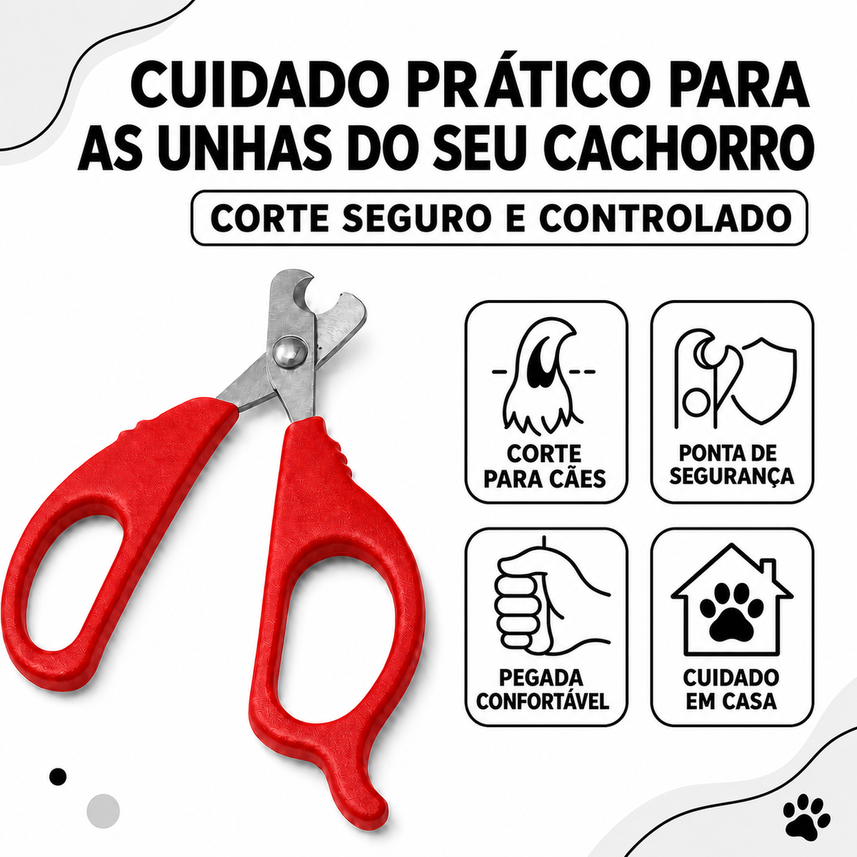 Tesoura Corte De Unhas Com Dedeira Cães Gatos Alicate