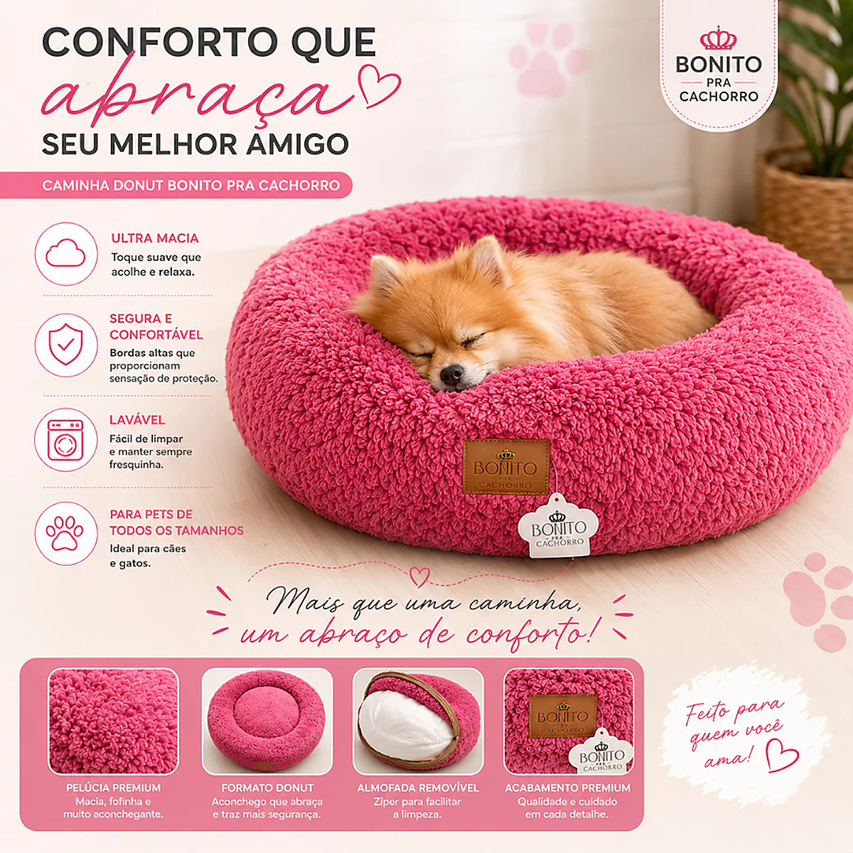 CAMA REDONDA PELUCIA