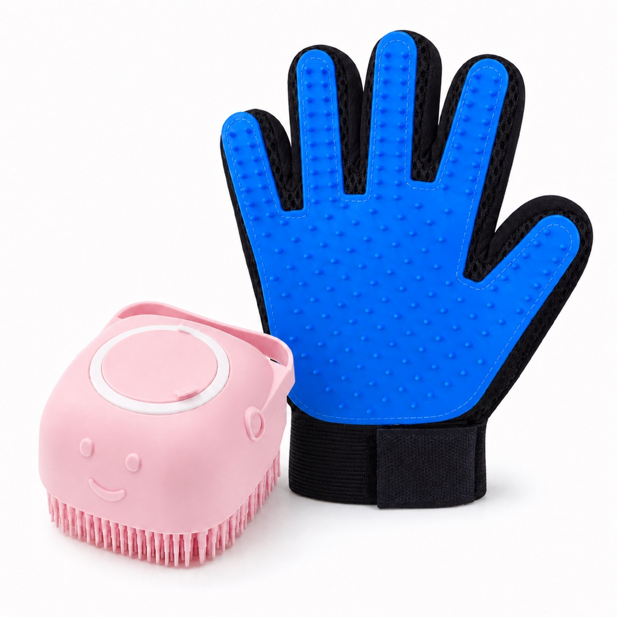 Kit Banho Pet com Luva Tira Pelos + Esponja com Dispenser