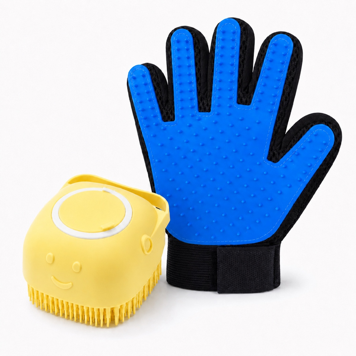 Kit Banho Pet com Luva Tira Pelos + Esponja com Dispenser