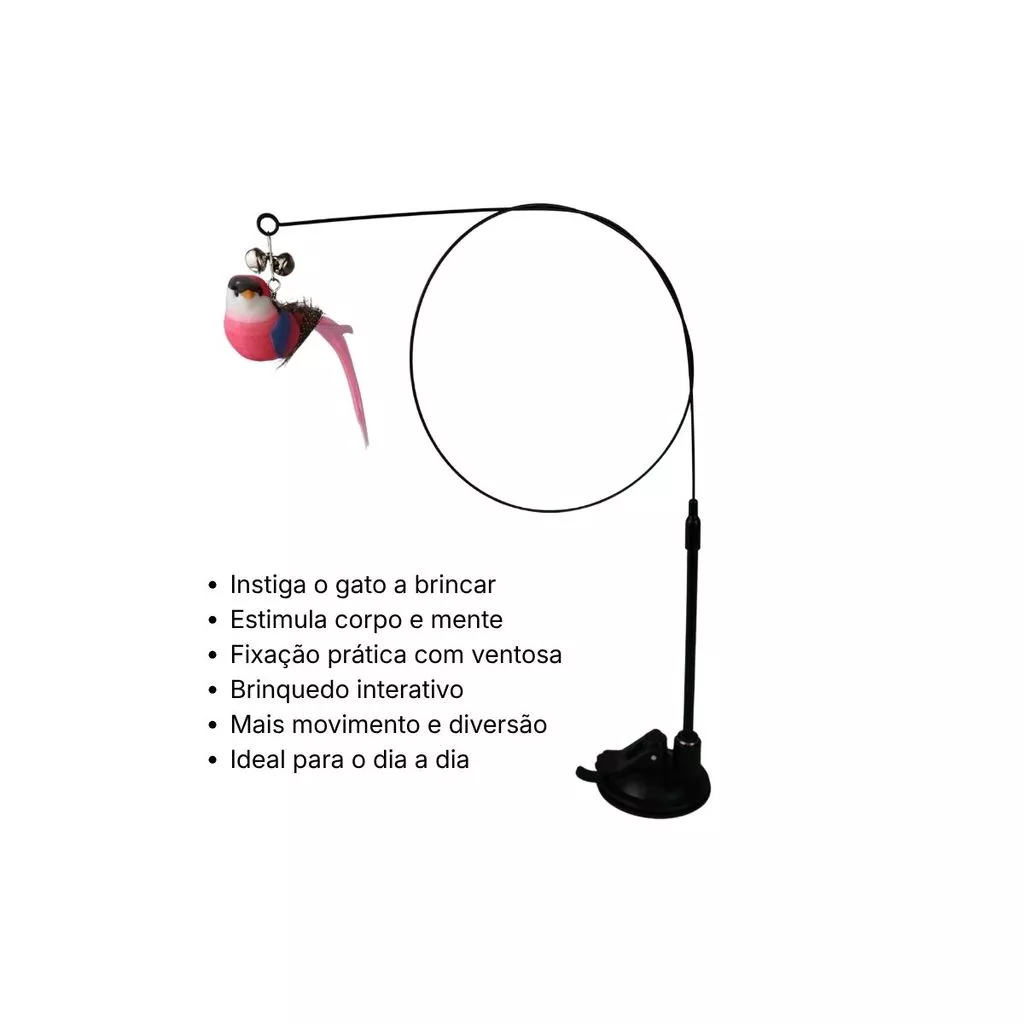 Kit 4 Brinquedos para Gatos Catnip Varinha Ventosa e Bola Petisqueira