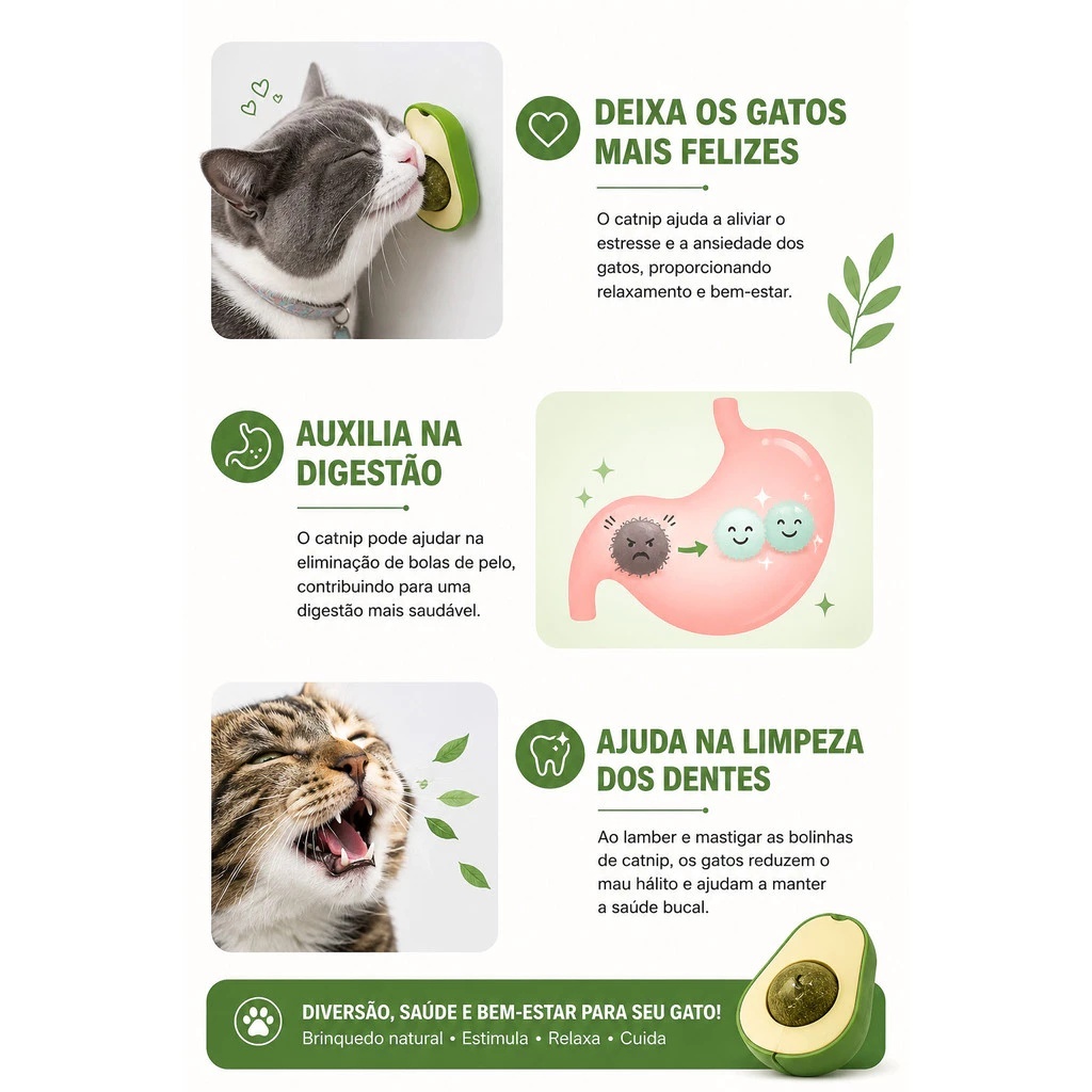 Kit Brinquedos para Gatos Catnip Varinha Ventosa + Spray CatMyPet