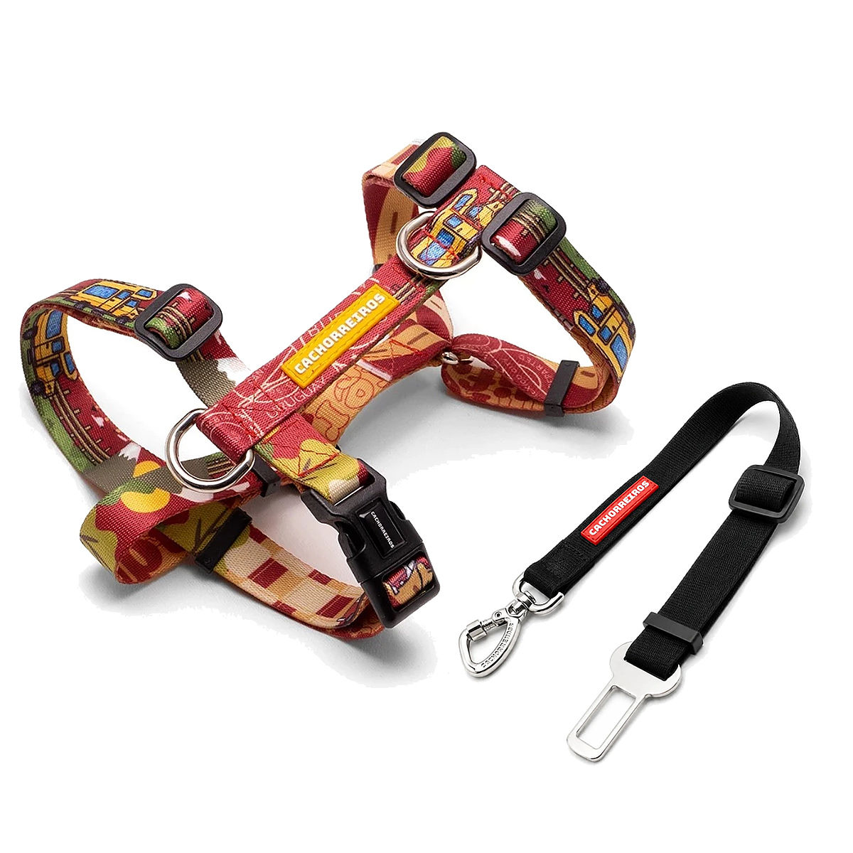 Kit Peitoral H Ajustável + Cinto de Segurança Pet para Carro