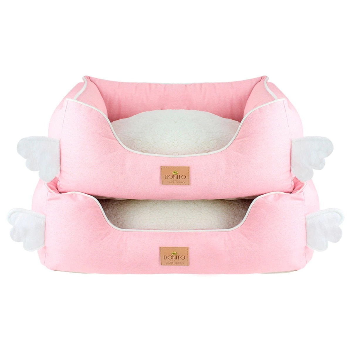 Cama Pet Linho e Sherpa Elegance Anjinho