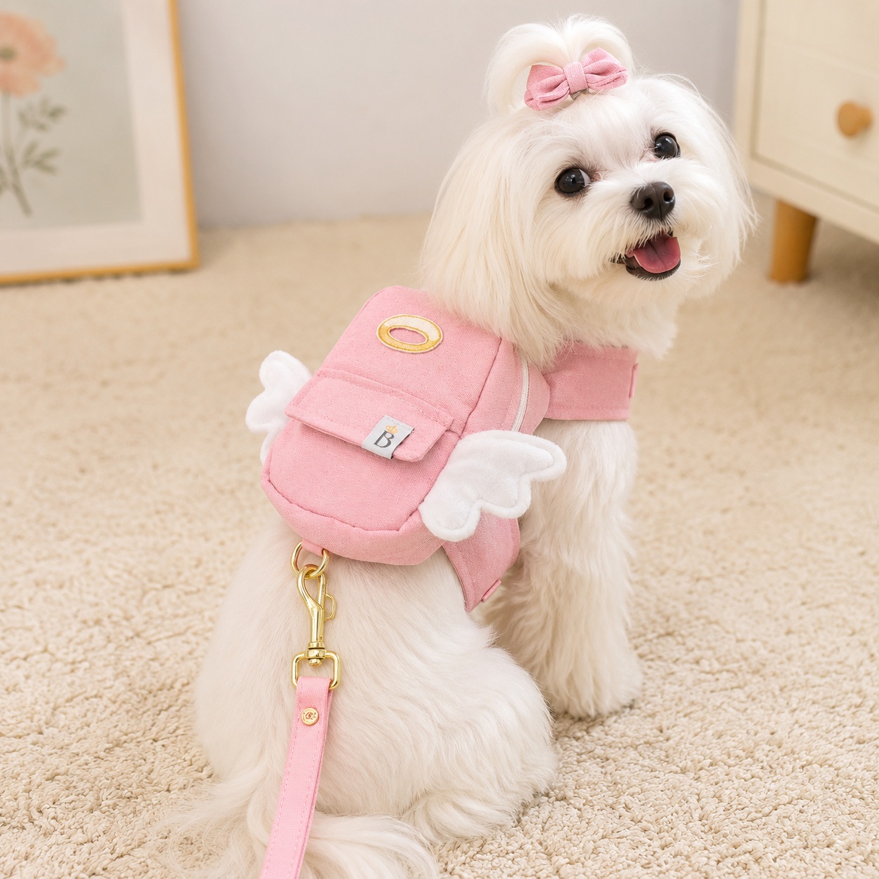 Colete Mochila Pet em Linho Anjinho