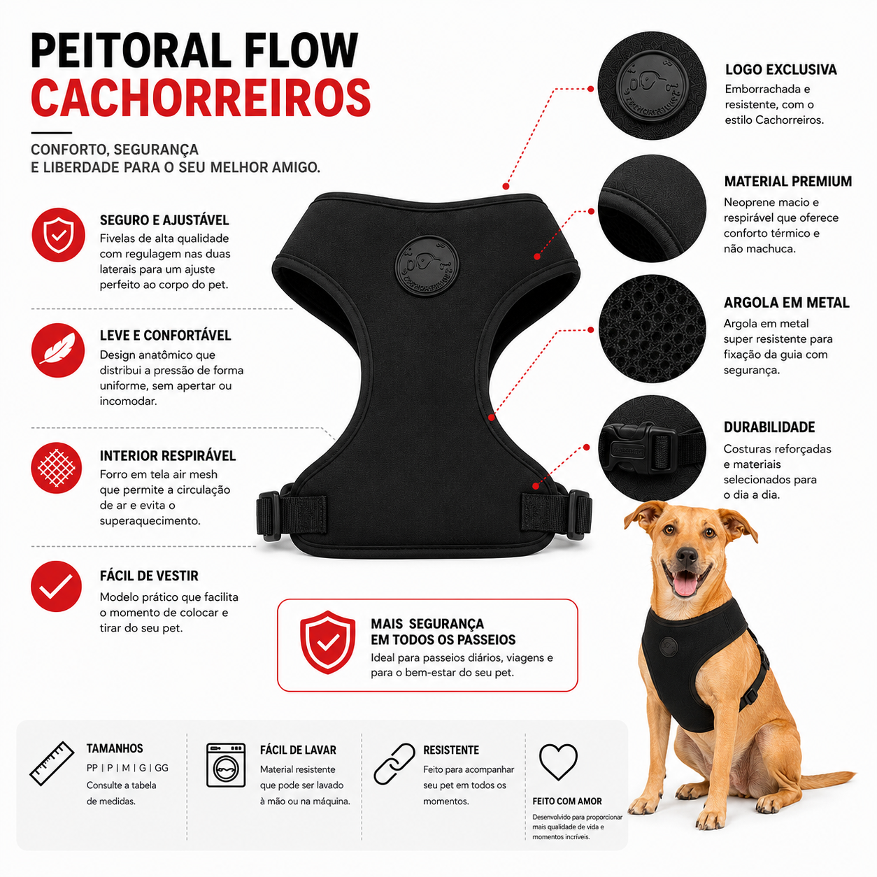 Colete Peitoral Flow Cachorreiros
