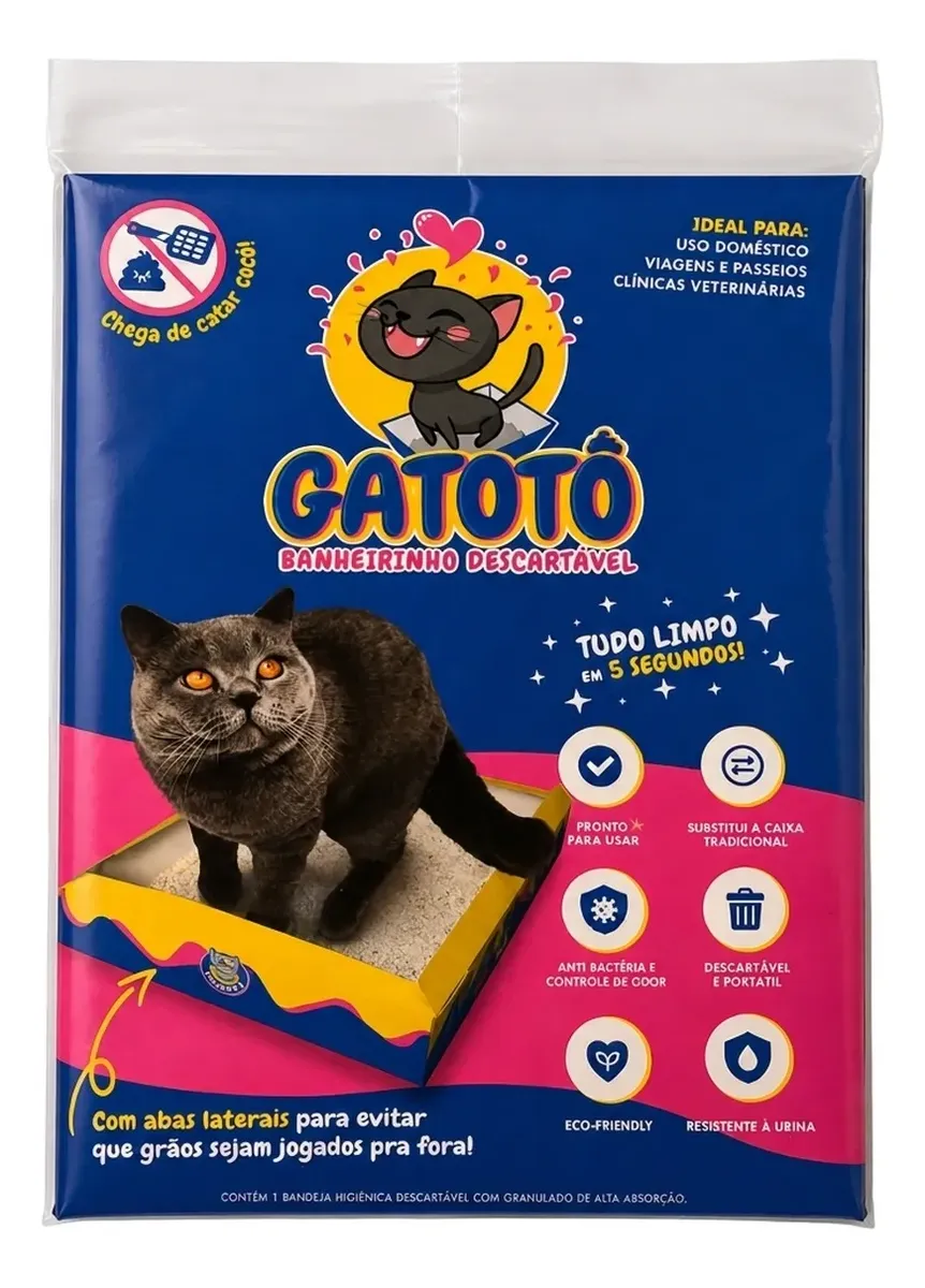 Kit Caixa de Areia para Gatos Descartável CatMyPet Gatotô