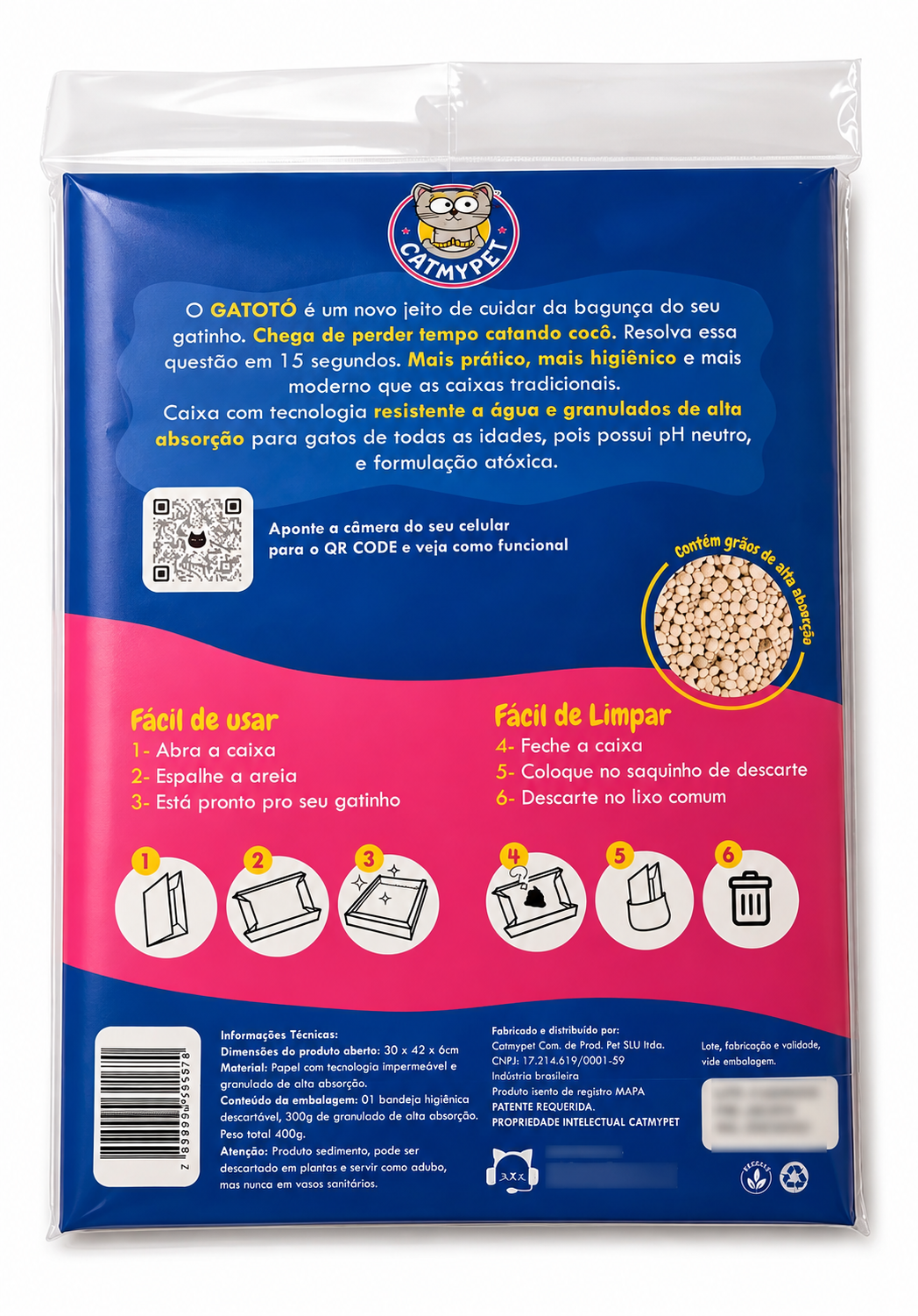 Kit Caixa de Areia para Gatos Descartável CatMyPet Gatotô
