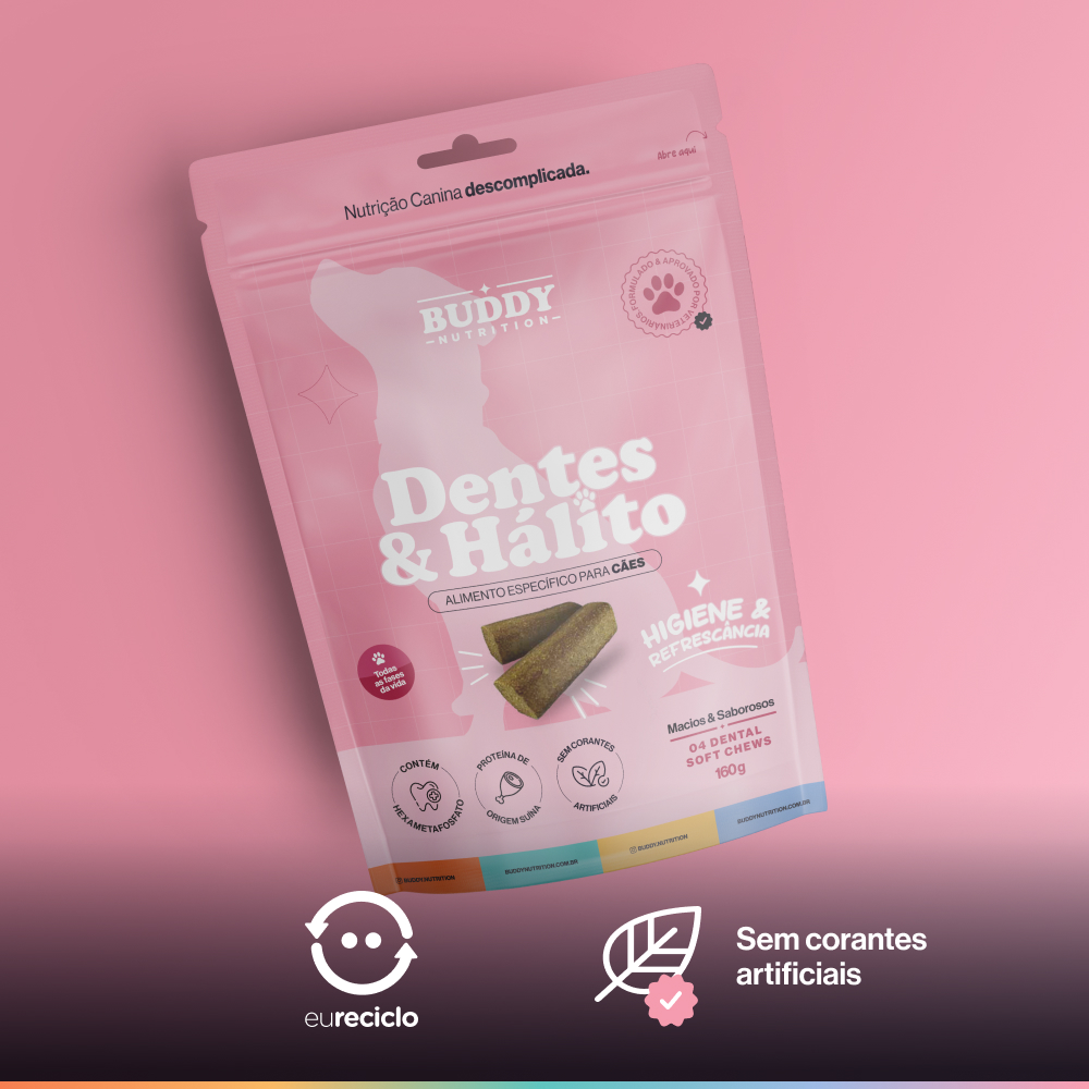 Dentes & Hálito - Cuidado Oral Para Cães - Buddy Nutrition