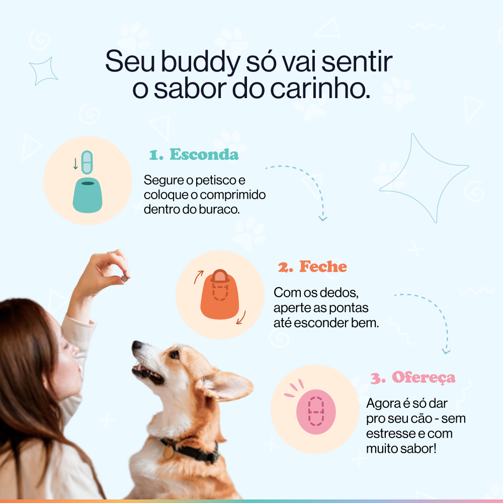 Esconde Comprimidos Buddy Nutrition Petisco 30 Tabletes Macios