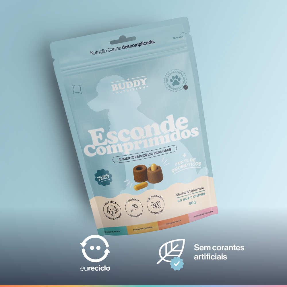 Esconde Comprimidos Buddy Nutrition Petisco 30 Tabletes Macios