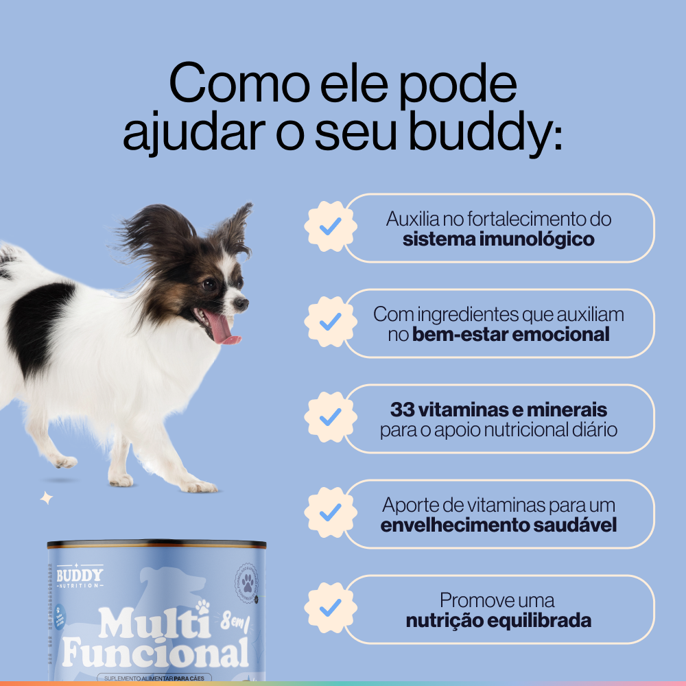 Multi Funcional 8 Em 1- Suplemento Para Cães Buddy Nutrition