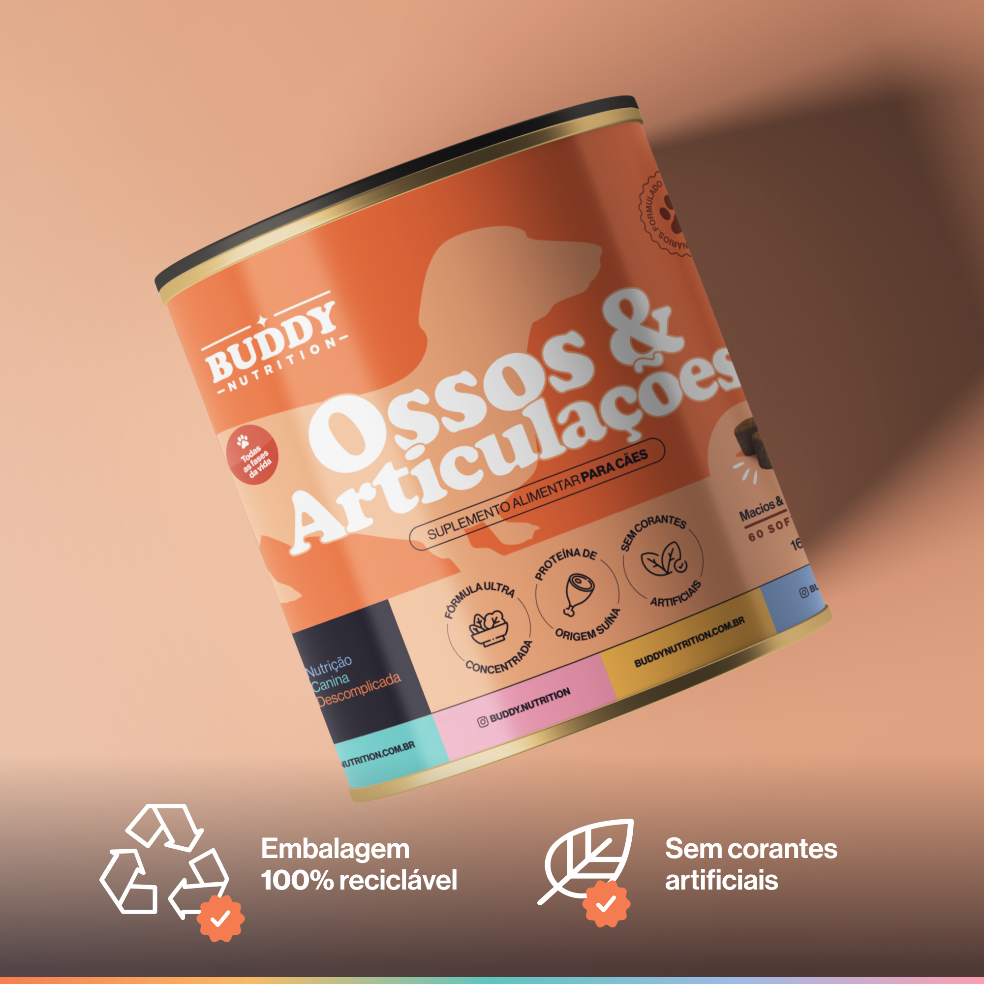 Ossos & Articulações Suplemento Alimentar Cães Buddy Nutrition