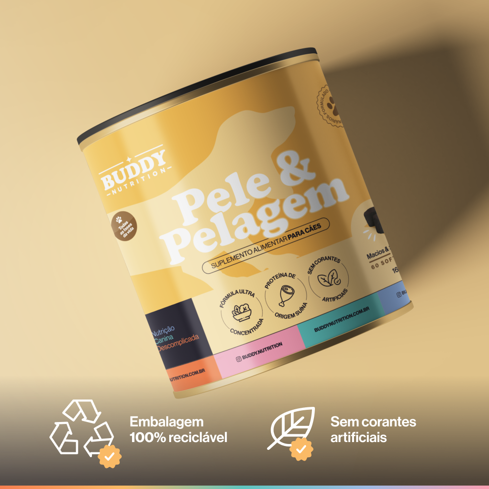Pele & Pelagem - Suplemento Para Cães - Buddy Nutrition