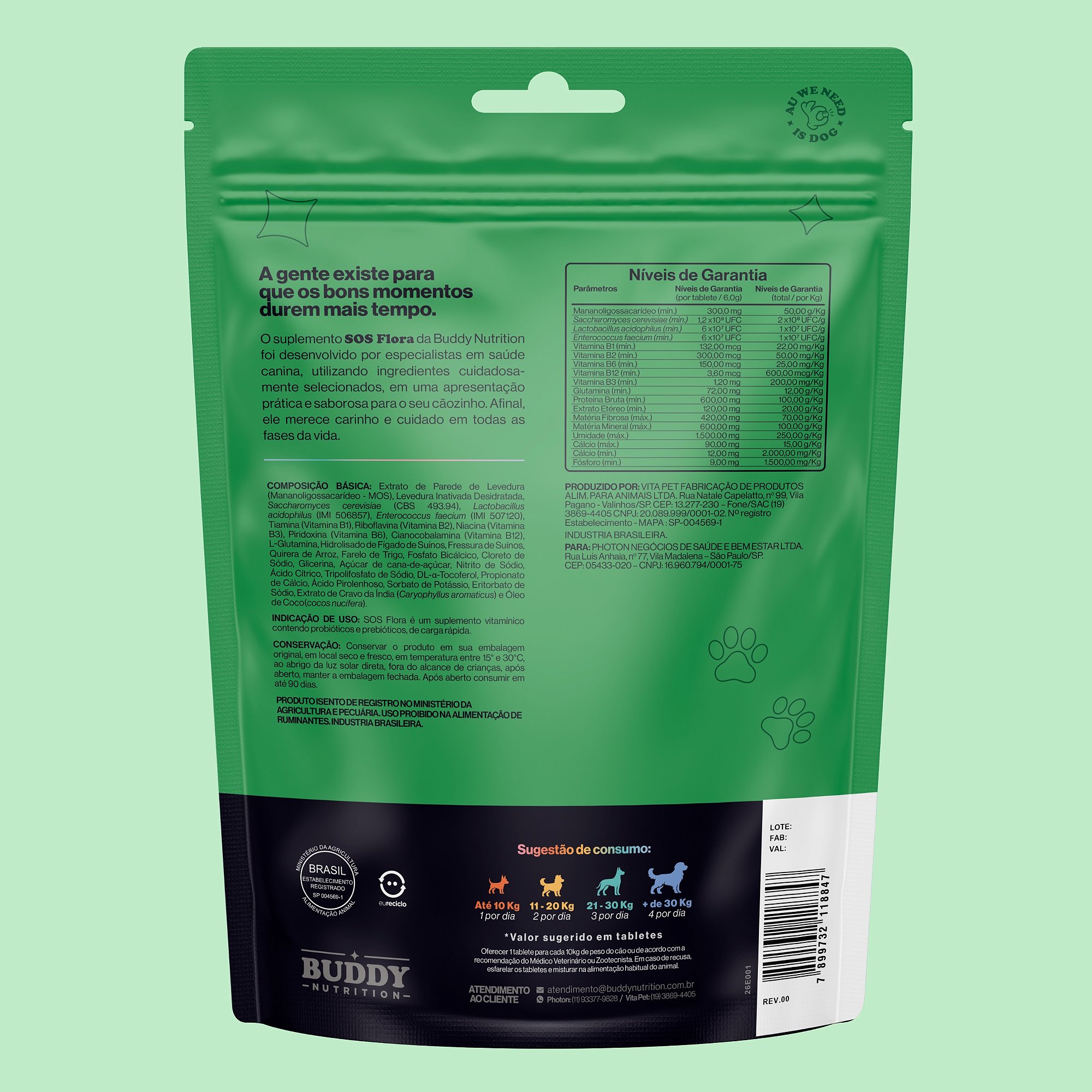 SOS Flora - Buddy Nutrition - 16 Soft Chews - 96g