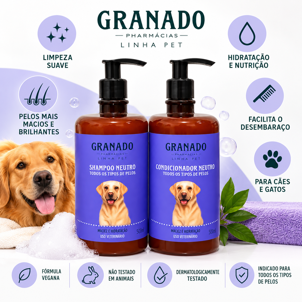 Kit Shampoo E Condicionador Neutro Para Cães Granado Pet
