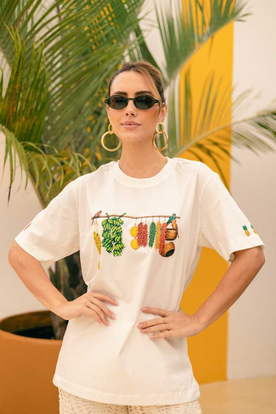 Max Tshirt Frutas Abacaxi E Pimentas Mangas