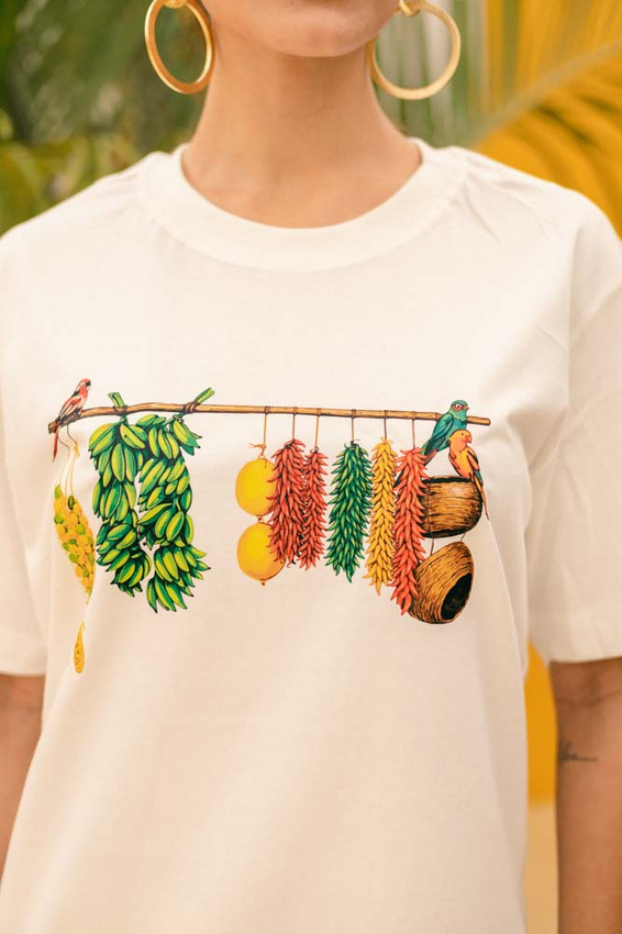 Max Tshirt Frutas Abacaxi E Pimentas Mangas