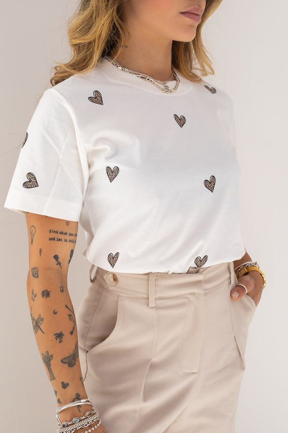 Tshirt Corações Animal Print