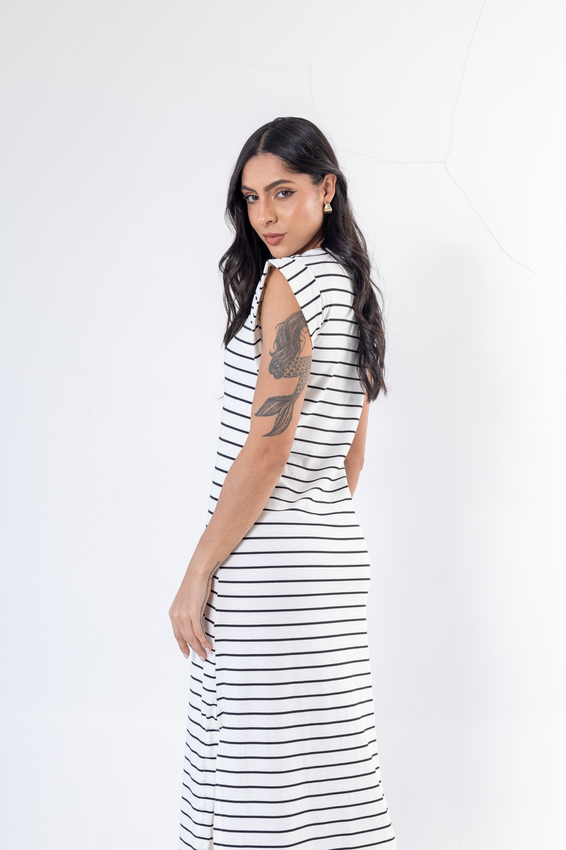 Vestido Midi Muscle Risca De Giz Off