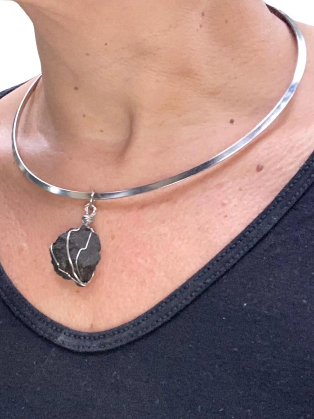 Betume Arenoso Único Aroma Petróleo Natural Pingente Alambrismo Colar Chocker Aço Inoxidável Aromaterapia