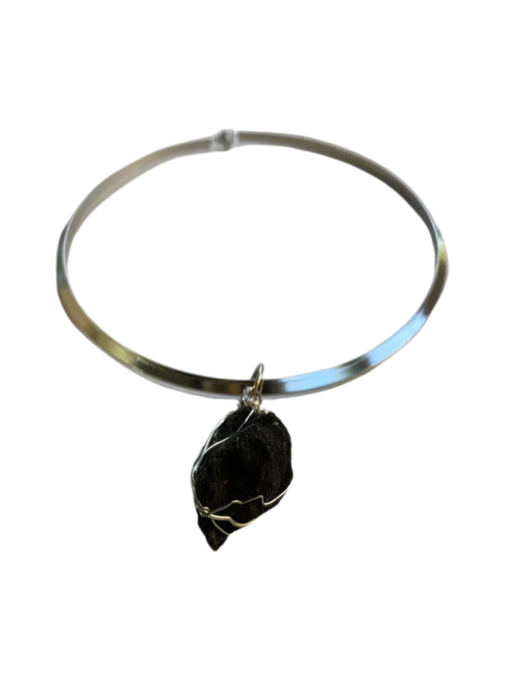 Betume Arenoso Único Aroma Petróleo Natural Pingente Alambrismo Colar Chocker Aço Inoxidável Aromaterapia