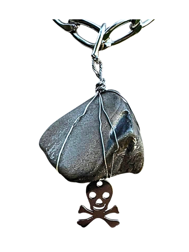 Flintstone Sílex Negro Chocolate Figura | Colar Aço Inóx