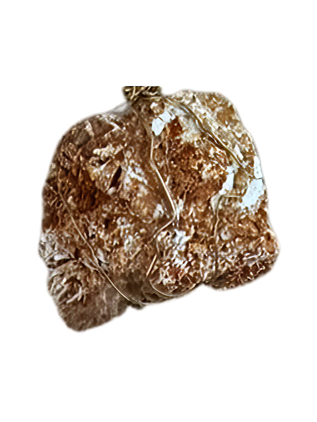 Coquina Rocha Calcaria Conchas Alambrismo Colar Dourado Aromaterapia