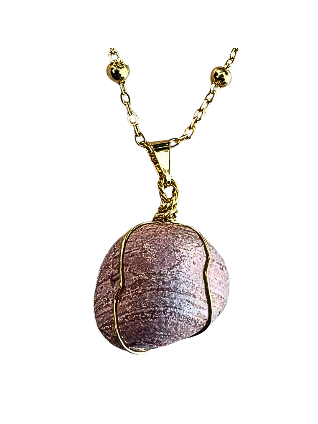 Folhelho Púrpura Corumbataí | Colar Difusor Ouro 18k